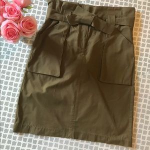 NWT H&M Olive Green Belted Pencil Skirt